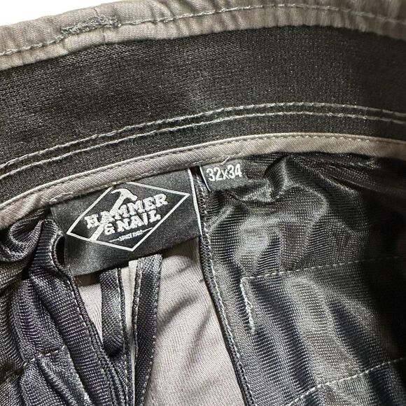 HAMMER & NAIL gray lightweight work pants SIZE 32 x 34 - Picture 3 of 5